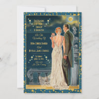 Moonlight Romance Hochzeit Einladungen - Redhead