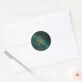 Moonlight Romance Wedding2 Emerald Green ID881 Runder Aufkleber