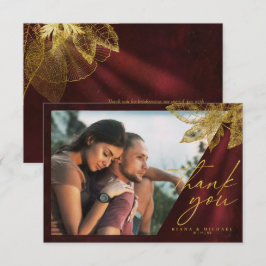 Moonlight Romance Wedding Burgundy ID881 Dankeskarte