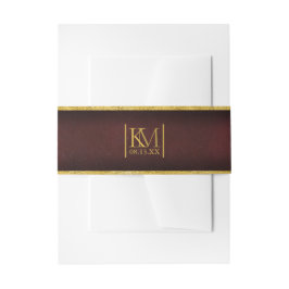Moonlight Romance Wedding Burgundy ID881 Einladungsbanderole