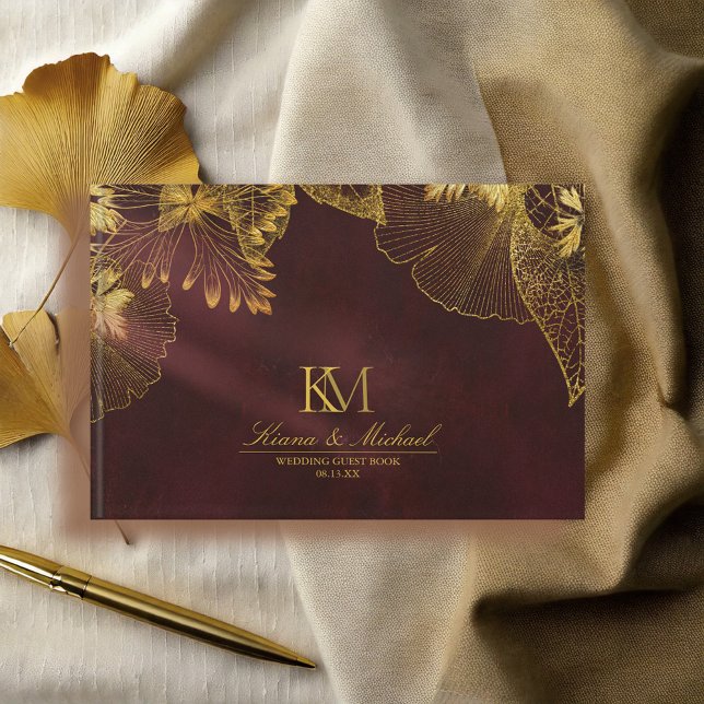 Moonlight Romance Wedding Burgundy ID881 Gästebuch (Von Creator hochgeladen)