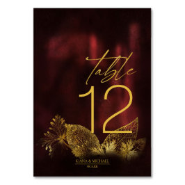 Moonlight Romance Wedding Burgundy ID881 Tischnummer