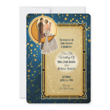 Moonlight Romance Wedding Einladung - Brünett