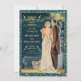 Moonlight Romance Wedding Einladungen - Blonde