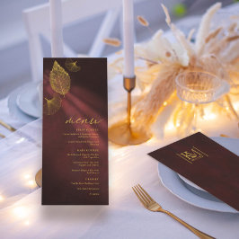 Moonlight Romance Wedding Menu Burgundy ID881