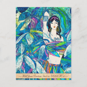 Moonlight Song Hao Ping orientalische abstrakte La Postkarte