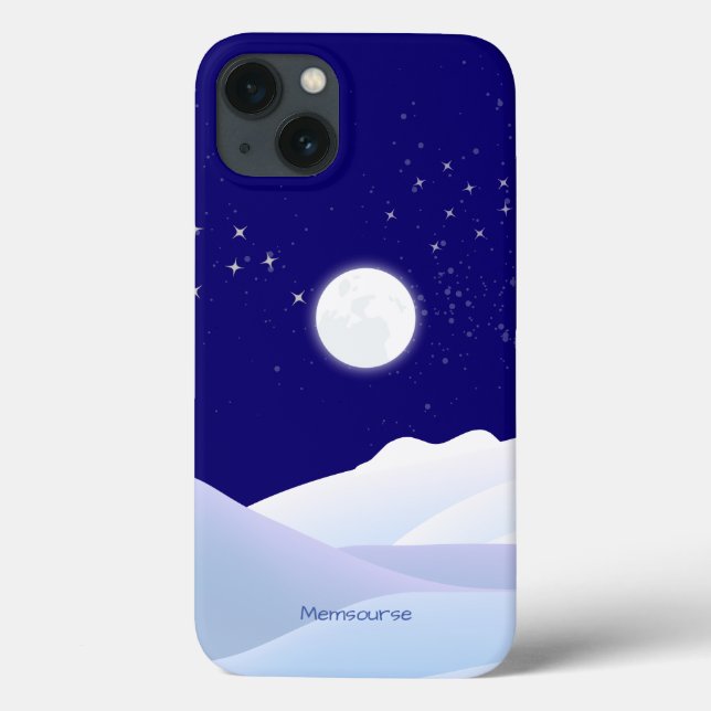 Moonlight Twinkle Snown Landschaft Moderne Case-Mate iPhone Hülle (Rückseite)