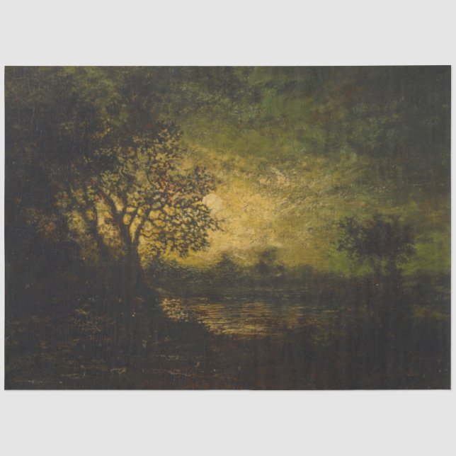 Moonlight (von Ralph Albert Blakelock) Seidenpapier (Vorderseite)