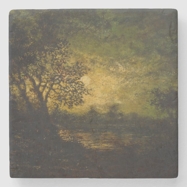 Moonlight (von Ralph Albert Blakelock) Steinuntersetzer (Vorderseite)