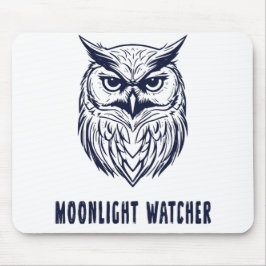 Moonlight Watcher - Owl Design - Mousepad