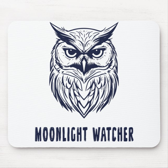 Moonlight Watcher - Owl Design - Mousepad (Vorne)