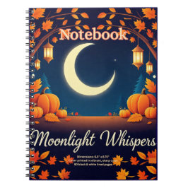 Moonlight Whispers Fall Spiral Notebook Notizblock