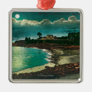 Moonlit Ansicht des Vue de L'EauSanta Cruz, CA Silbernes Ornament