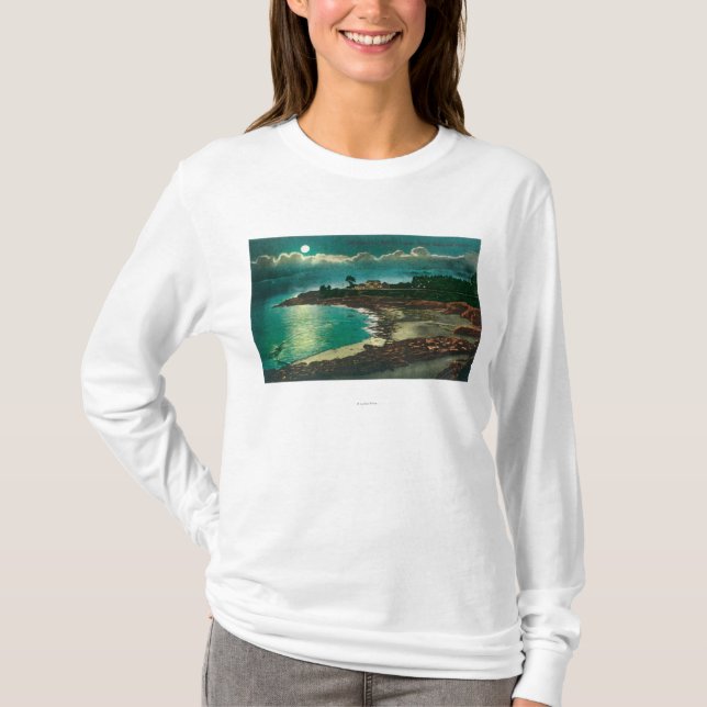 Moonlit Ansicht des Vue de L'EauSanta Cruz, CA T-Shirt (Vorderseite)