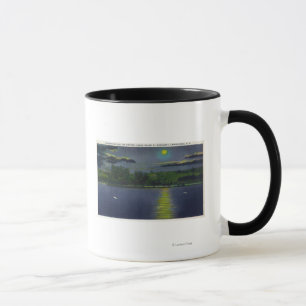 Moonlit Ansicht von historischer Squaw-Insel und Tasse