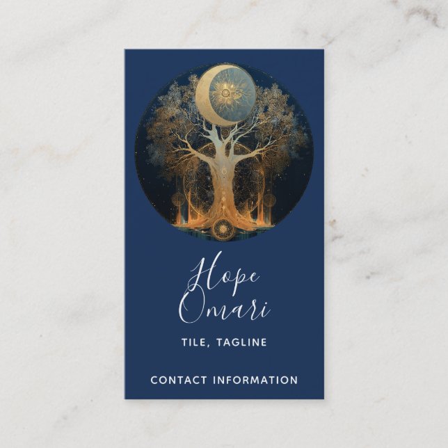 Moonlit Ascension | Tree of Life Design Visitenkarte (Vorderseite)
