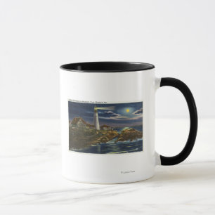 Moonlit Aussicht auf den Leuchtturm Portland Head Tasse