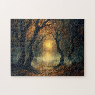 Moonlit Autumn Path