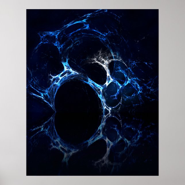Moonlit Blue Cave Mouth, Fraktal Art. Poster (Vorne)