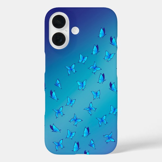 Moonlit Butterflies iPhone 16 Case - Whimsical Art (Rückseite)