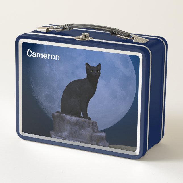 Moonlit Cat Metall Brotdose (Vorderseite)