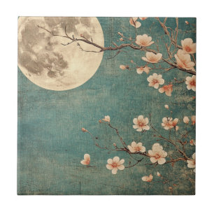 Moonlit Cherry Blossom Serenity Fliese