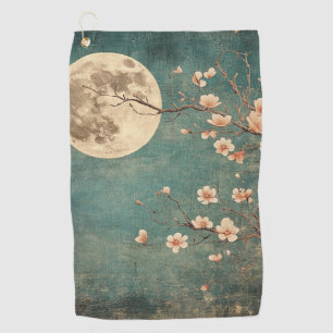 Moonlit Cherry Blossom Serenity Golfhandtuch