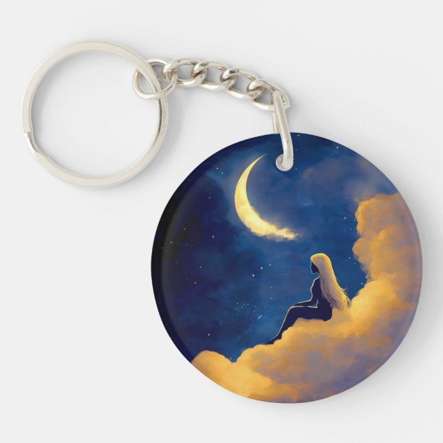 Moonlit Clouds Acrylic Keychain Schlüsselanhänger (Vorderseite)