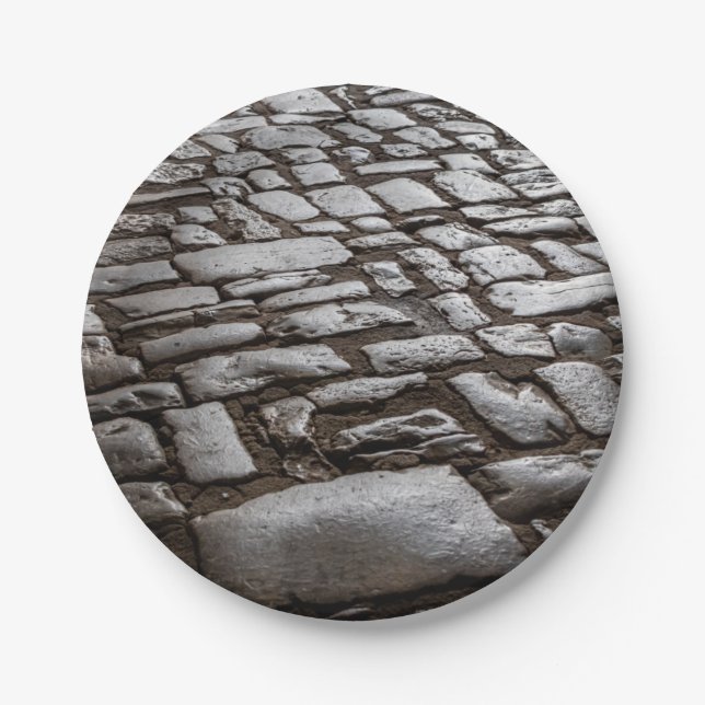 Moonlit Cobblestones Pappteller (Vorderseite)