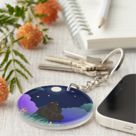 Moonlit Dreamer Girl Acrylic Keychain Schlüsselanhänger