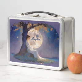 Moonlit Dreamer - Serene Night Sky Metall Brotdose