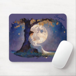 Moonlit Dreamer - Serene Night Sky Mousepad