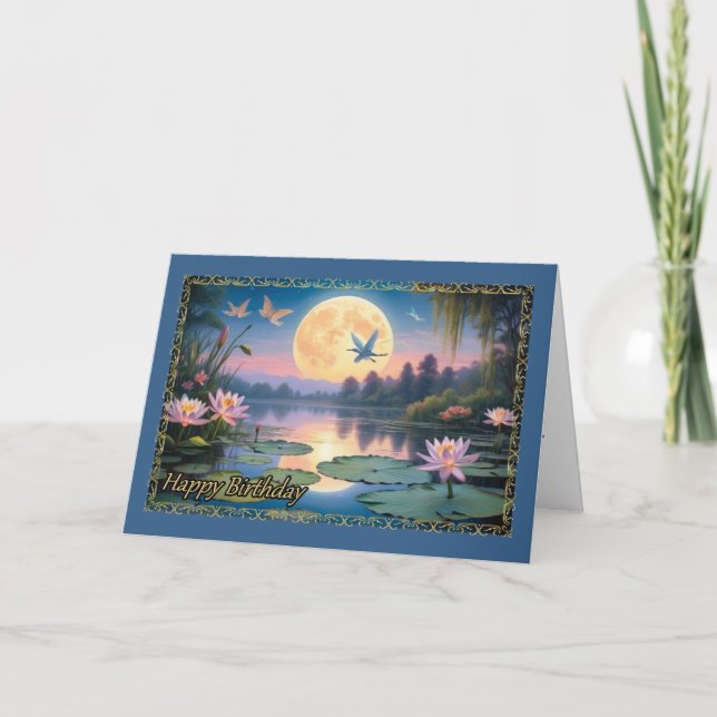 Moonlit Dreams Woman's Birthday Card Karte (Vorderseite)