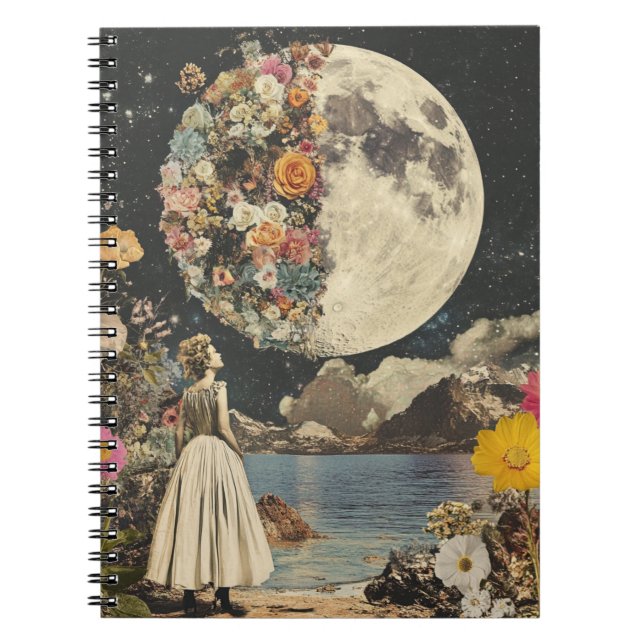 Moonlit Elegance - Frau mit Mond (2) Notizblock (Vorderseite)
