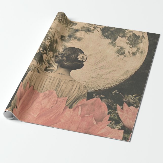 Moonlit Elegance - Zurück auf die Frau mit dem Mon Geschenkpapier (Ungerollt)