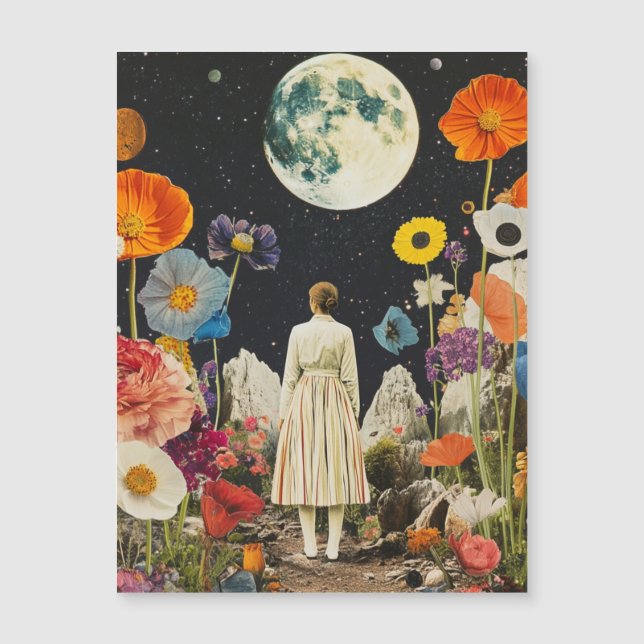 Moonlit Elegance - Zurück auf die Frau mit dem Mon Magnetkarte (Vorderseite)