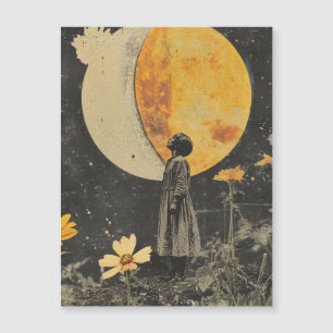 Moonlit Elegante - Frau mit dem Mond Magnetkarte