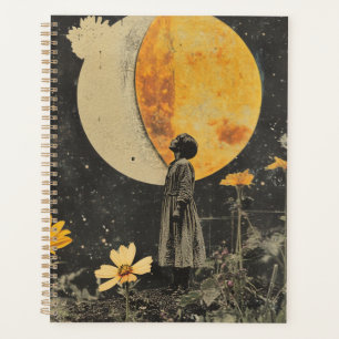 Moonlit Elegante - Frau mit dem Mond Planer