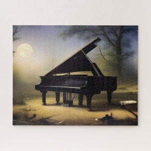 Moonlit Forest Piano Digitale Kunst