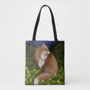 Moonlit Fox in Mitternachtswald Tasche