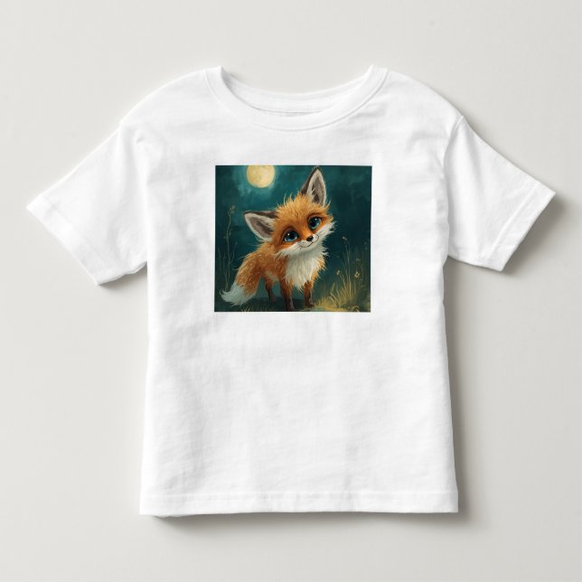 Moonlit Fox, Night Forest T-Shirt (Vorderseite)