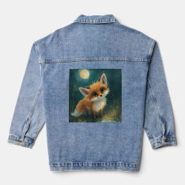 Moonlit Fox, Night Forest T-Shirt Jeansjacke