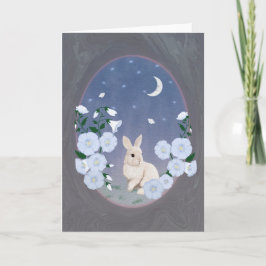 Moonlit Garden Bunny 5x7 Greeting Card  Karte