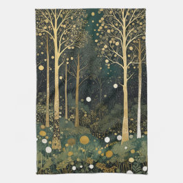 Moonlit Golden Grove Geschirrtuch