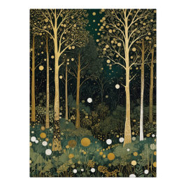 Moonlit Golden Grove Poster