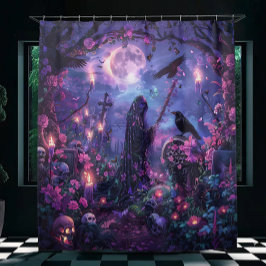 Moonlit Graveyard Scene Duschvorhang