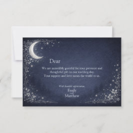 Moonlit Grove Celestial Woodland Wedding Dankeskarte