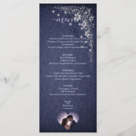 Moonlit Grove Celestial Woodland Wedding Party Menükarte
