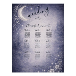 Moonlit Grove Celestial Woodland Wedding Poster