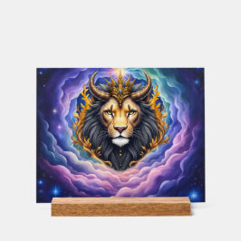 Moonlit Guardians – Cosmic lion. Acrylschild